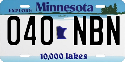 MN license plate 040NBN