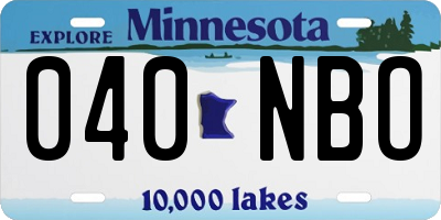 MN license plate 040NBO