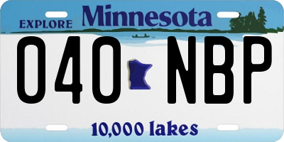 MN license plate 040NBP