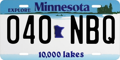 MN license plate 040NBQ