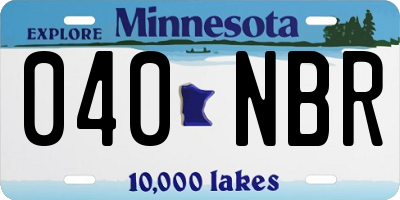 MN license plate 040NBR