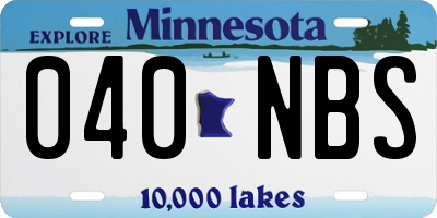MN license plate 040NBS