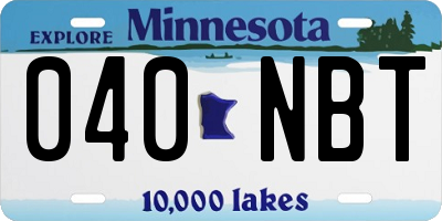 MN license plate 040NBT