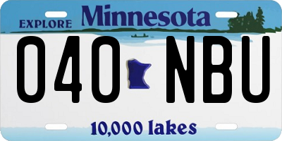 MN license plate 040NBU