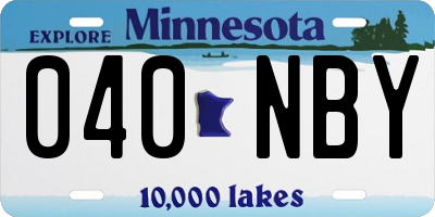 MN license plate 040NBY