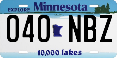MN license plate 040NBZ