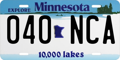 MN license plate 040NCA