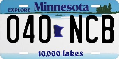 MN license plate 040NCB