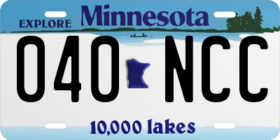 MN license plate 040NCC