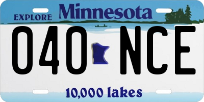 MN license plate 040NCE