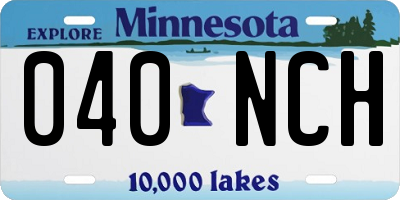 MN license plate 040NCH