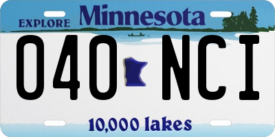 MN license plate 040NCI