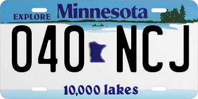 MN license plate 040NCJ