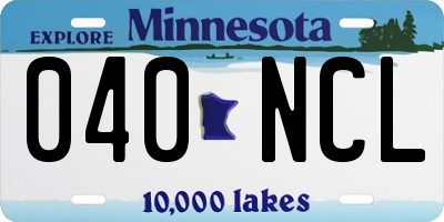 MN license plate 040NCL