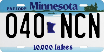 MN license plate 040NCN