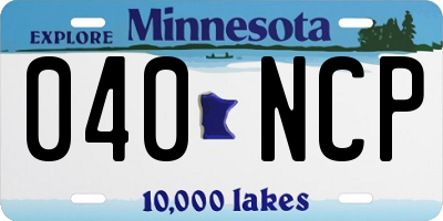 MN license plate 040NCP