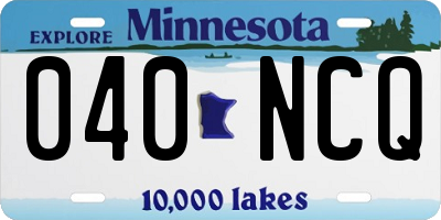MN license plate 040NCQ