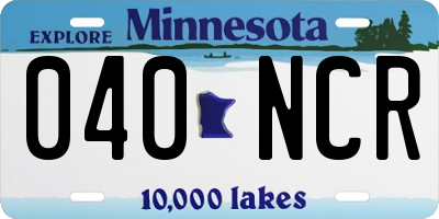 MN license plate 040NCR
