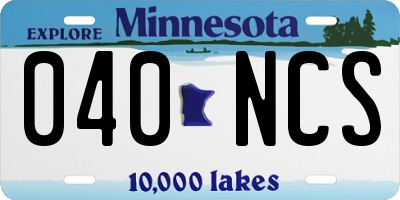 MN license plate 040NCS
