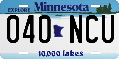 MN license plate 040NCU
