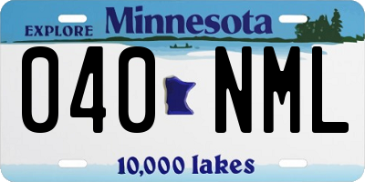 MN license plate 040NML
