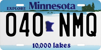 MN license plate 040NMQ