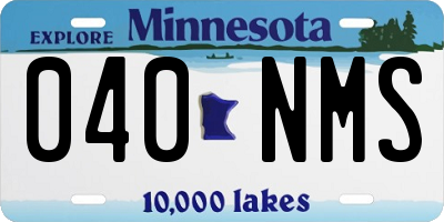 MN license plate 040NMS