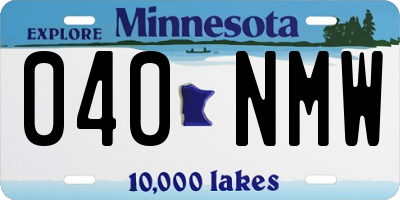MN license plate 040NMW