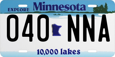 MN license plate 040NNA