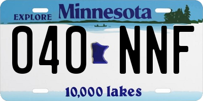 MN license plate 040NNF