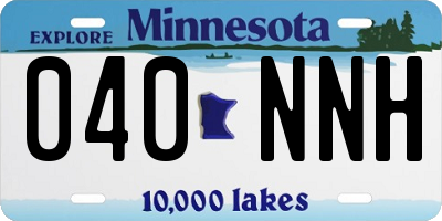 MN license plate 040NNH