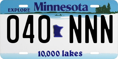 MN license plate 040NNN