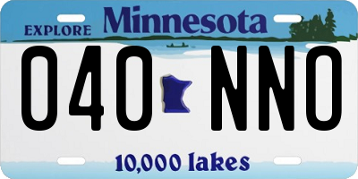 MN license plate 040NNO