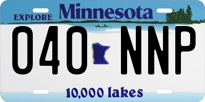 MN license plate 040NNP