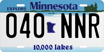 MN license plate 040NNR
