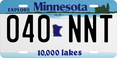 MN license plate 040NNT