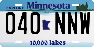 MN license plate 040NNW