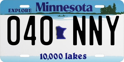 MN license plate 040NNY