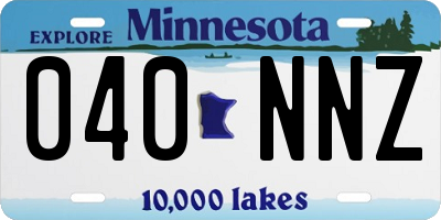 MN license plate 040NNZ