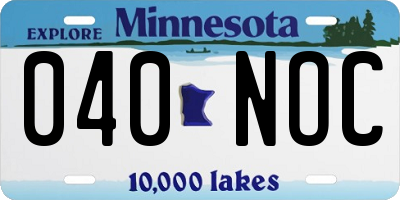 MN license plate 040NOC