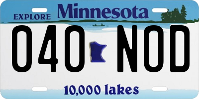 MN license plate 040NOD