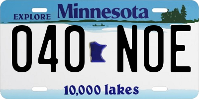 MN license plate 040NOE