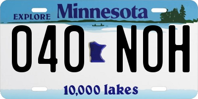 MN license plate 040NOH