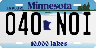 MN license plate 040NOI