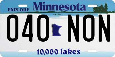 MN license plate 040NON