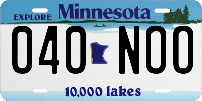 MN license plate 040NOO