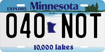 MN license plate 040NOT