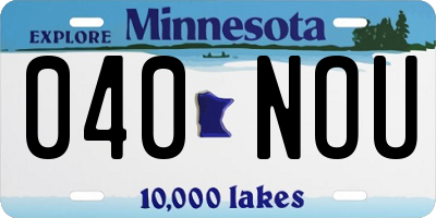 MN license plate 040NOU