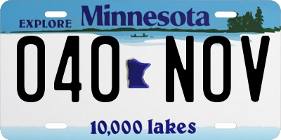 MN license plate 040NOV