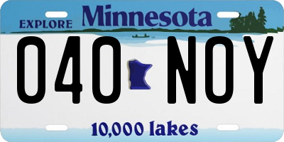MN license plate 040NOY